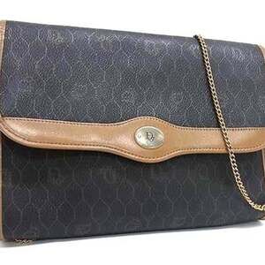 CHRISTIAN DIOR Brown Leather Shoulder Bag